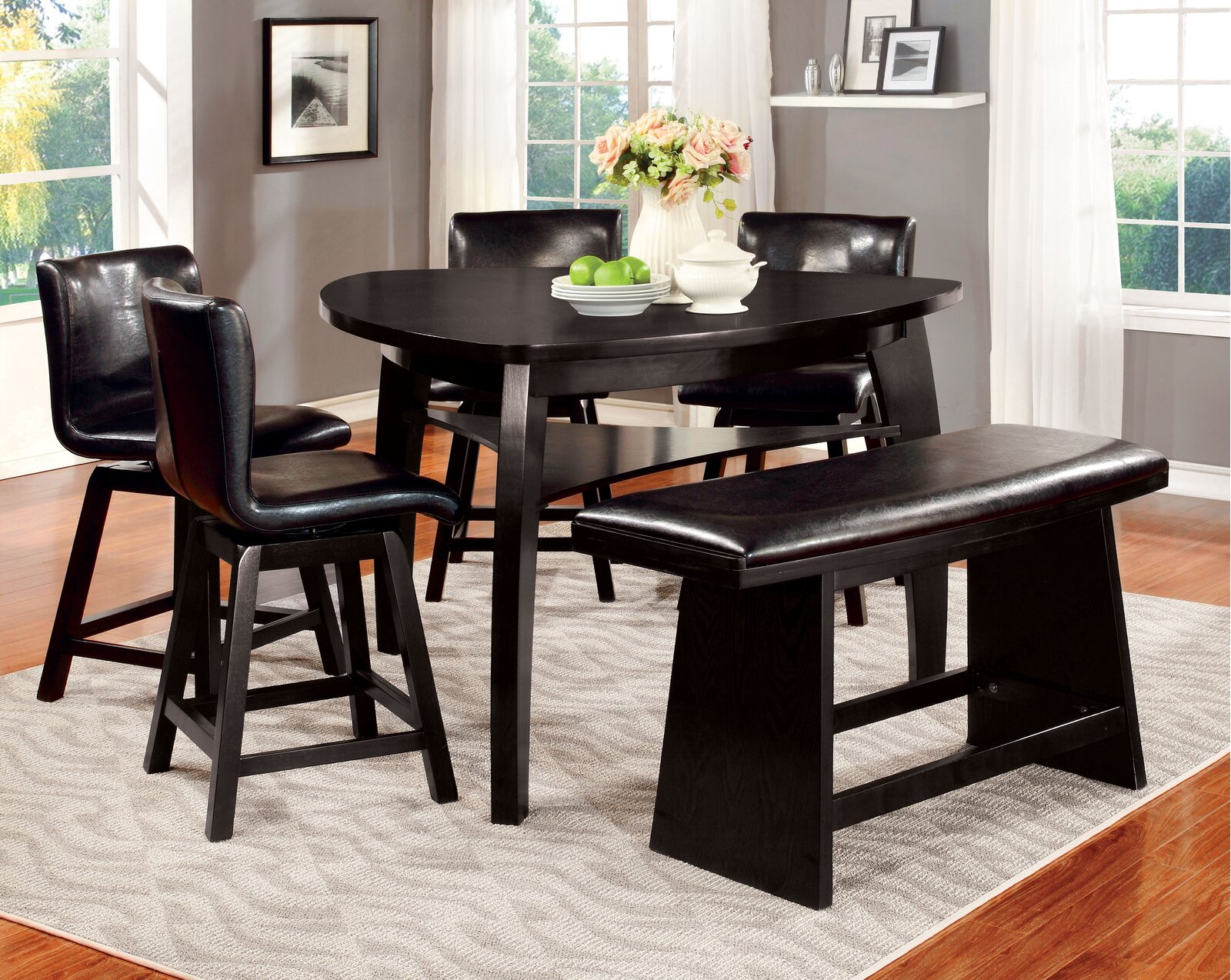 【Furniture】Lawrence 6 - Person Counter Height Dining Set