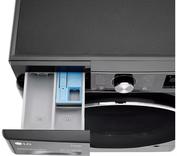 LG TurboWash 360 with AI DD V9 F4V909BTSE WiFi-enabled 9 kg 1400 Spin Washing Machine - Black