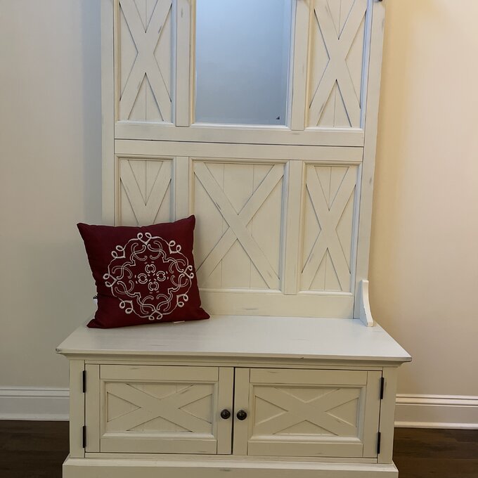 【Furniture】Lana 45'' Wide Mahogany Solid Wood Hall Tree with Bench