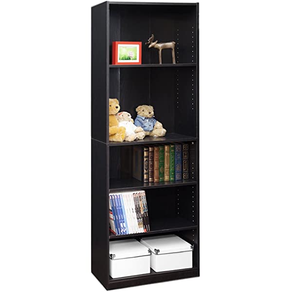 FURINNO JAYA Simple Home 3-Tier Adjustable Shelf Bookcase, White White 3-Tier Bookcase