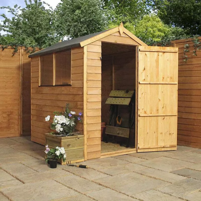 6 x 4 Overlap Single Door Apex Wooden Shed