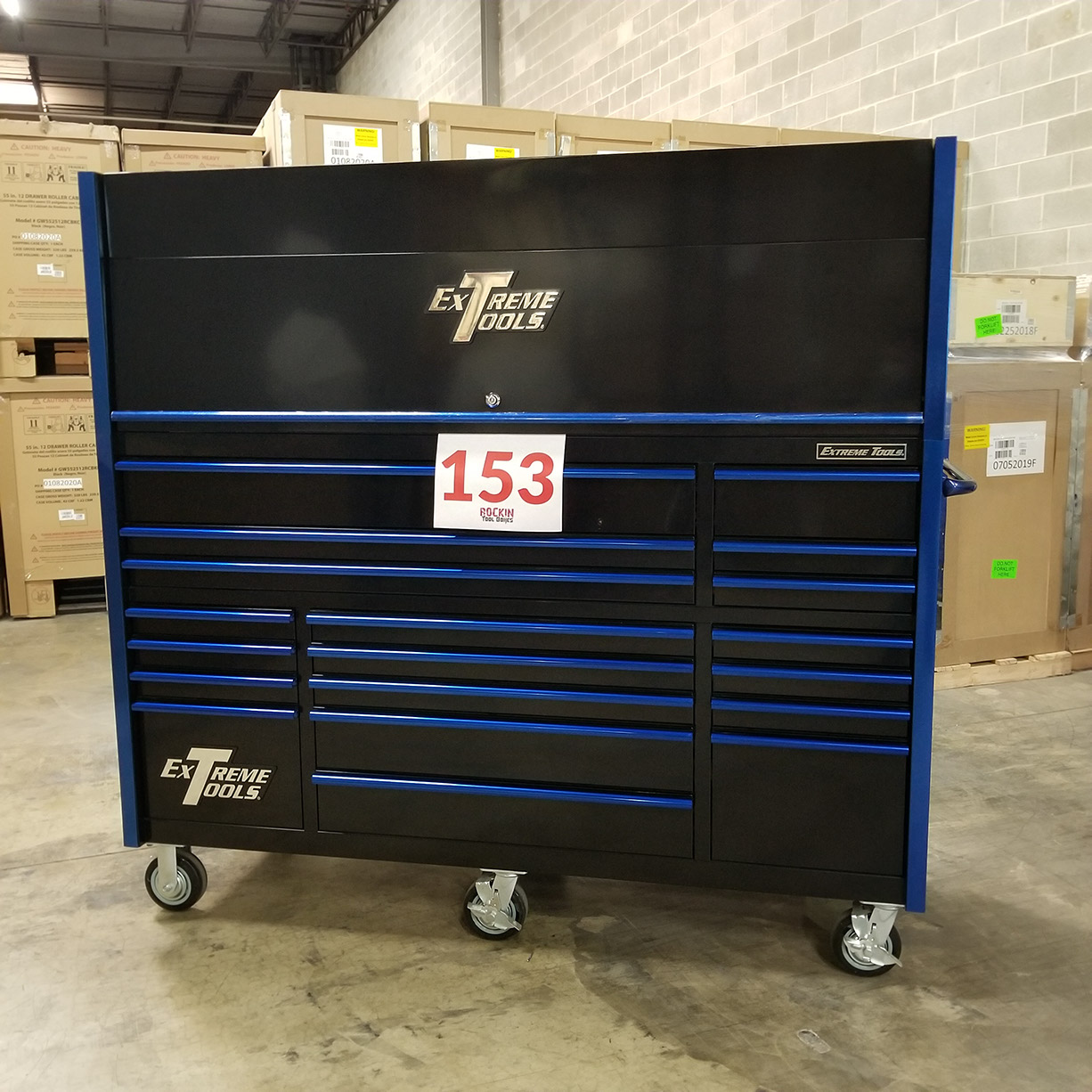 C RTB Exclusive 72 x 25 19 Drawers Roller Cabinet & Hutch Combo C BlackBlue