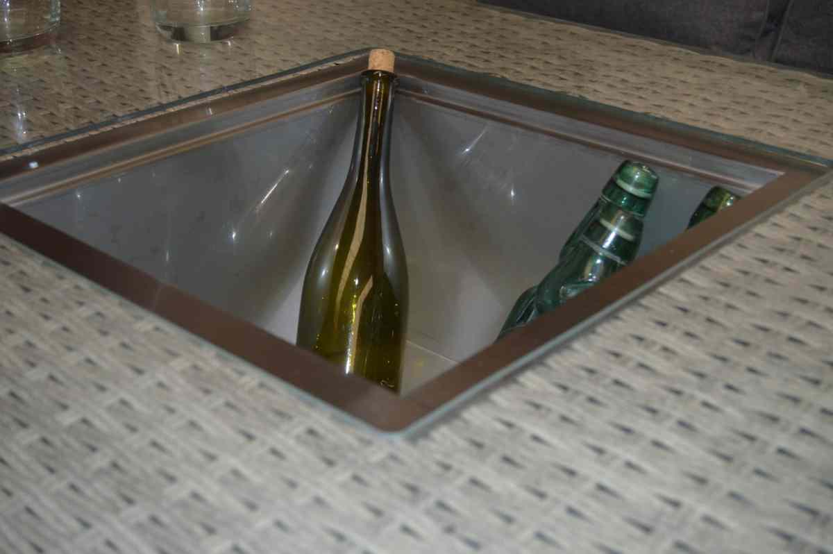 Sofa Patio Dining Lounge Set With Rising Table - Grey Rattan