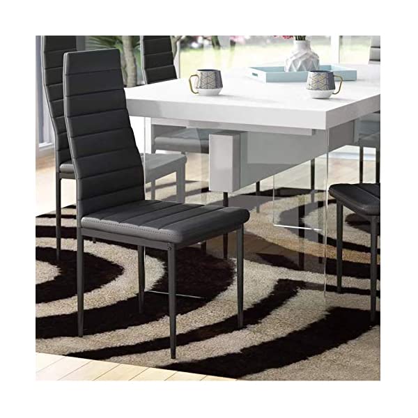IDS Online Modern Style with Black PU Leather Dining Side Chair