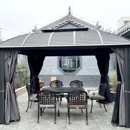 3x4m Aluminum Frame Roof Gazebo Solid Roof Party Galvanized