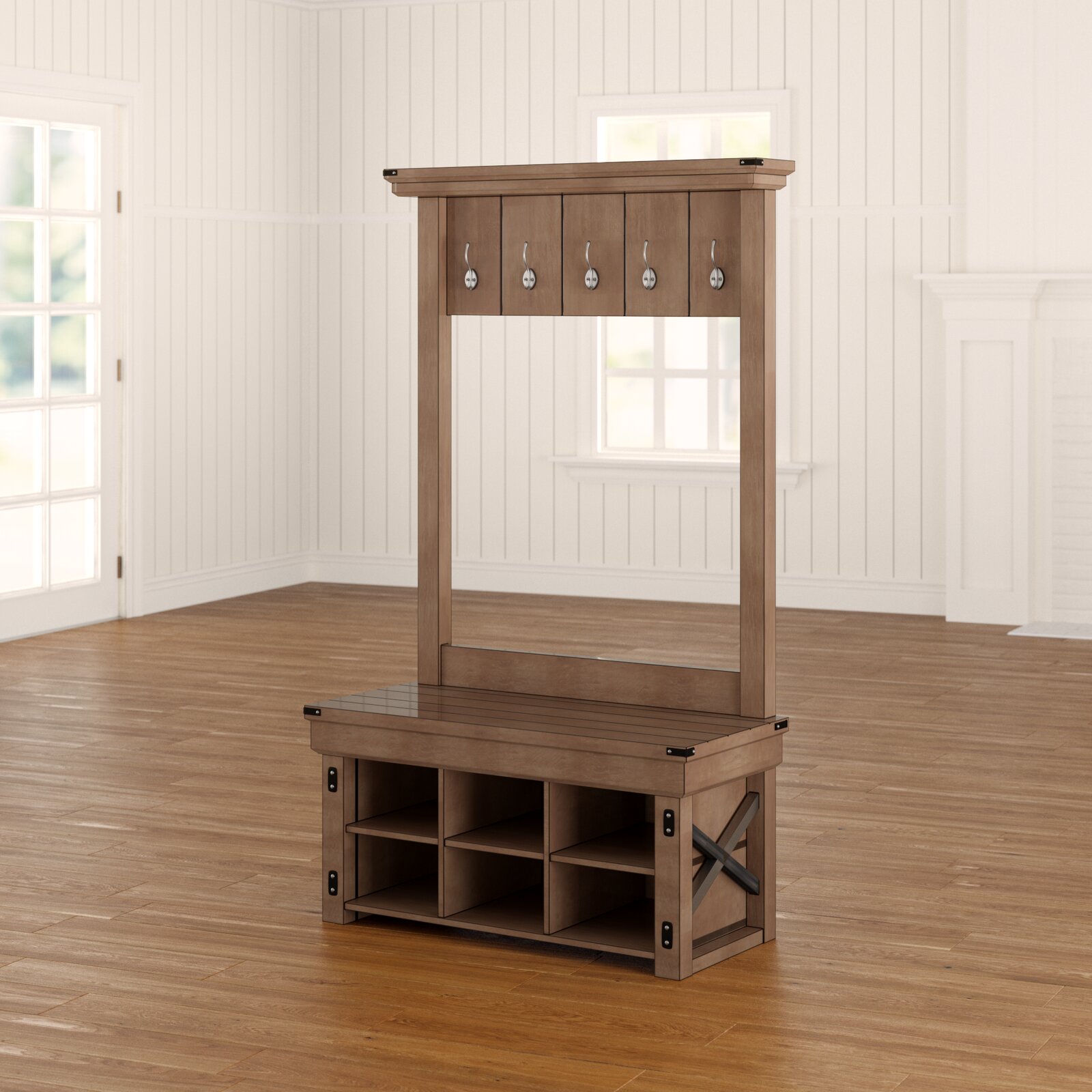 【Furniture】Lauver 40'' Wide Hall Tree with Shoe Storage