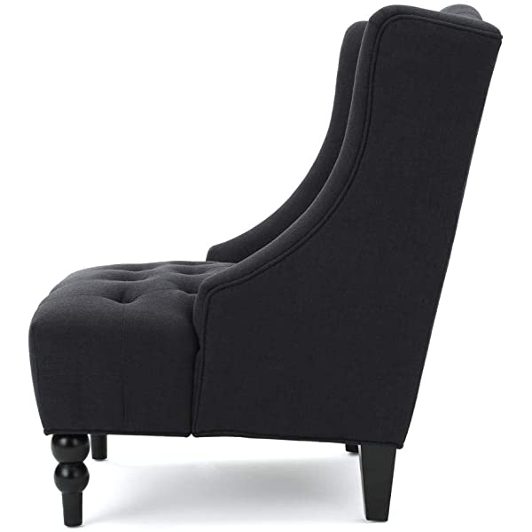 Christopher Knight Home Toddman High-Back Fabric Club Chair, Dark Charcoal
