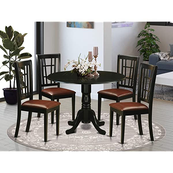 5 PC Dining room set -Table and 4 Dining Chairs Dlni5-blk-lc