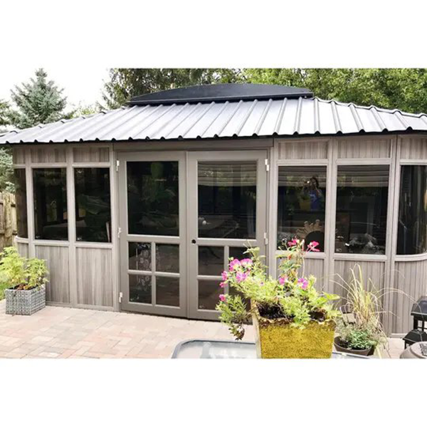 17.5 feet. Width x 11.5 feet. D composite PVC patio gazebo gazebo