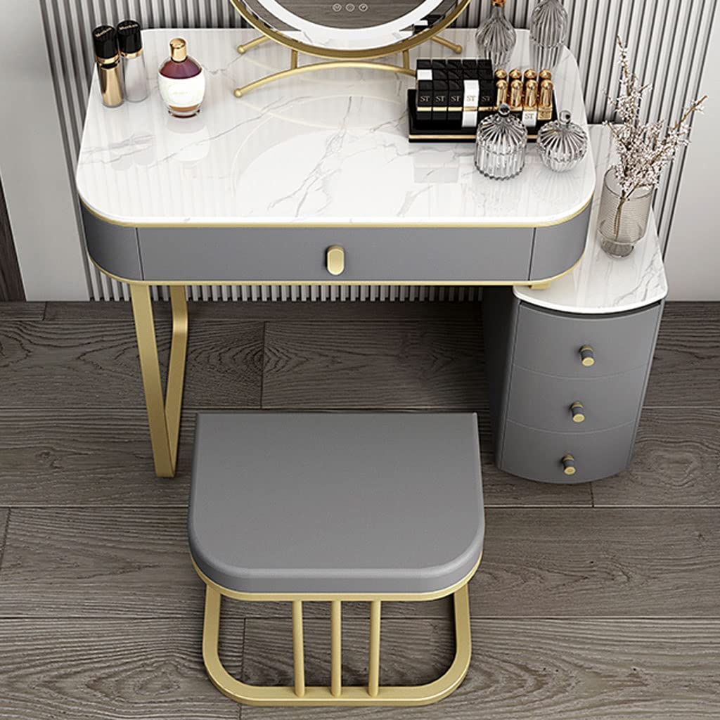 【Furniture】Makeup Vanity Vanity Table Set Slate Bedside Table Integrated Dressing Table Modern Small Dresser
